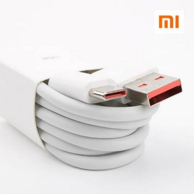 کابل تایپ سی شیائومی کابل شارژ تایپ سی شیائومی سفید با سوکت USB نارنجی نشانه توربو شارژ